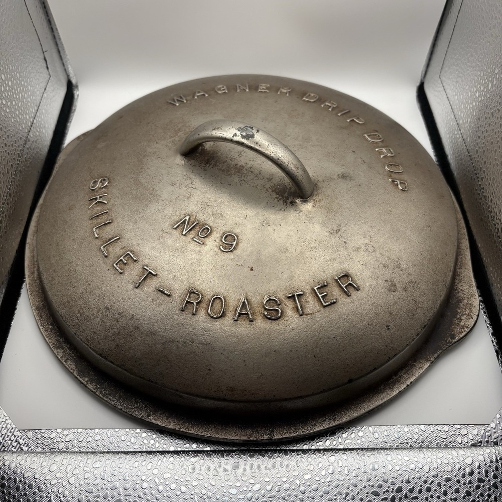 Wagner Drip Drop #9 Skillet Roaster Cast Iron Lid & Pan Vintage Made In USA - Picture 2 of 10